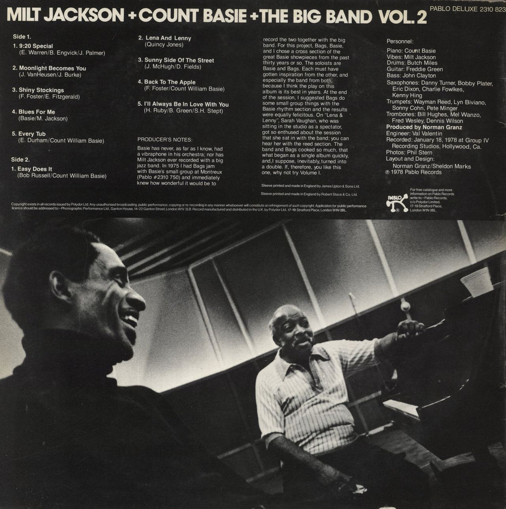 Milt Jackson Milt Jackson + Count Basie + The Big Band Volume 2 UK vinyl LP album (LP record)