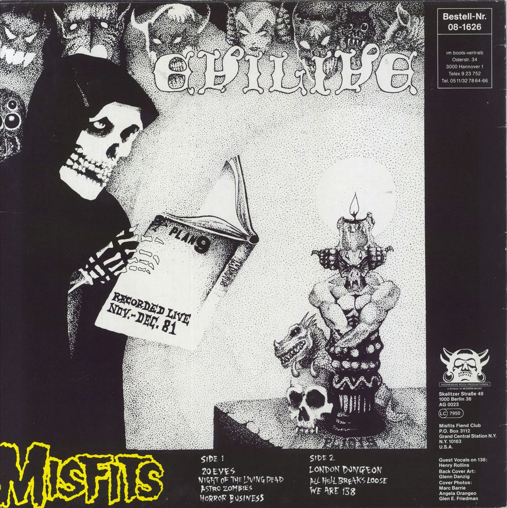 Misfits Evilive German 12" vinyl single (12 inch record / Maxi-single)