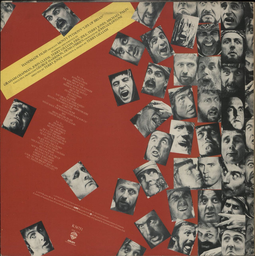 Monty Python Life Of Brian UK vinyl LP album (LP record)