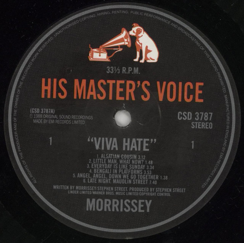 Morrissey Viva Hate - EX UK vinyl LP album (LP record) MORLPVI761283