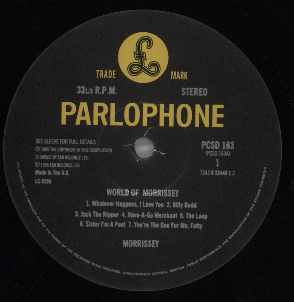 Morrissey World Of Morrissey - Shrink UK vinyl LP album (LP record) MORLPWO858586