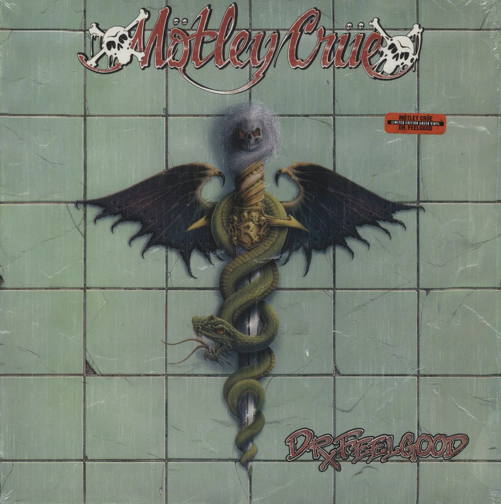 Motley Crue Dr. Feelgood - 180 Gram Green with Black Marble Vinyl - Shrink US vinyl LP album (LP record) ESM/MR342