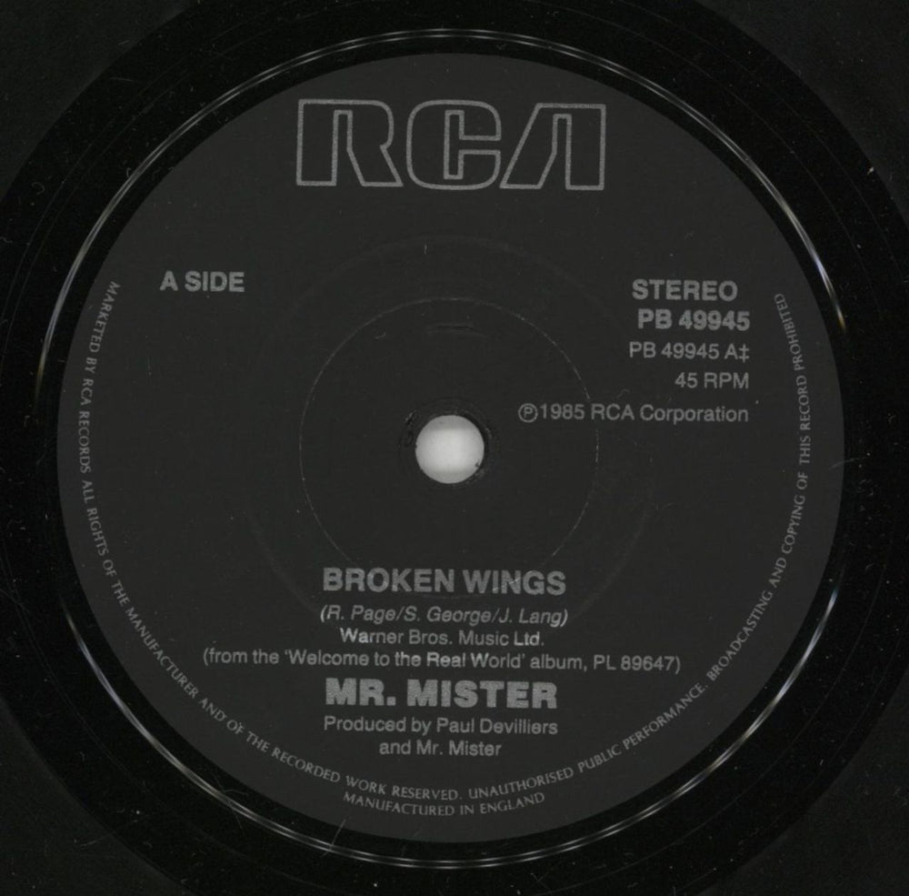 Mr Mister Broken Wings UK 7" vinyl single (7 inch record / 45) MRM07BR298163
