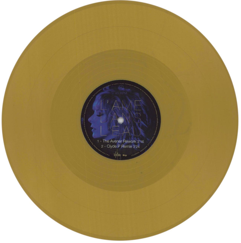 Mylene Farmer J'Ame Dans L'Eau - Gold Vinyl French 12" vinyl single (12 inch record / Maxi-single) MYL12JA846564