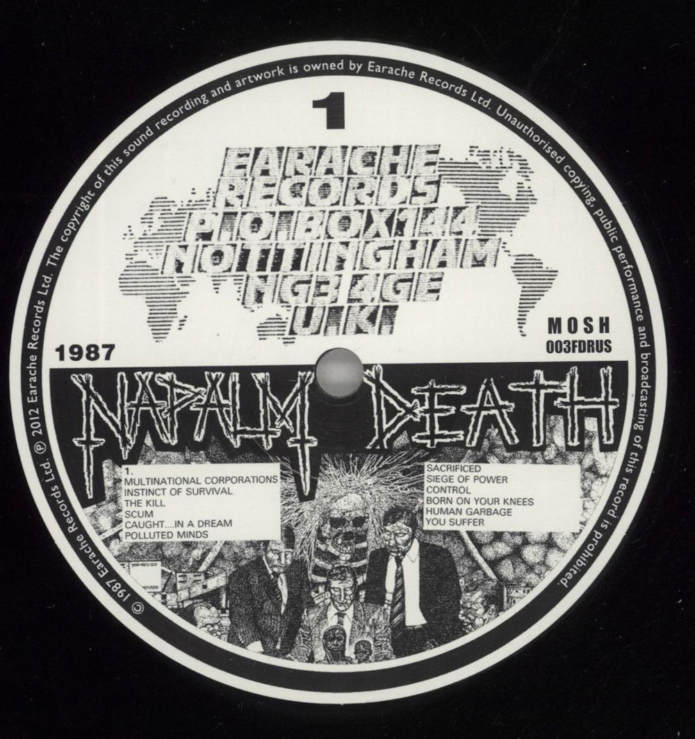 Napalm Death Scum - Green Cover - Shrink UK vinyl LP album (LP record) NAPLPSC867297