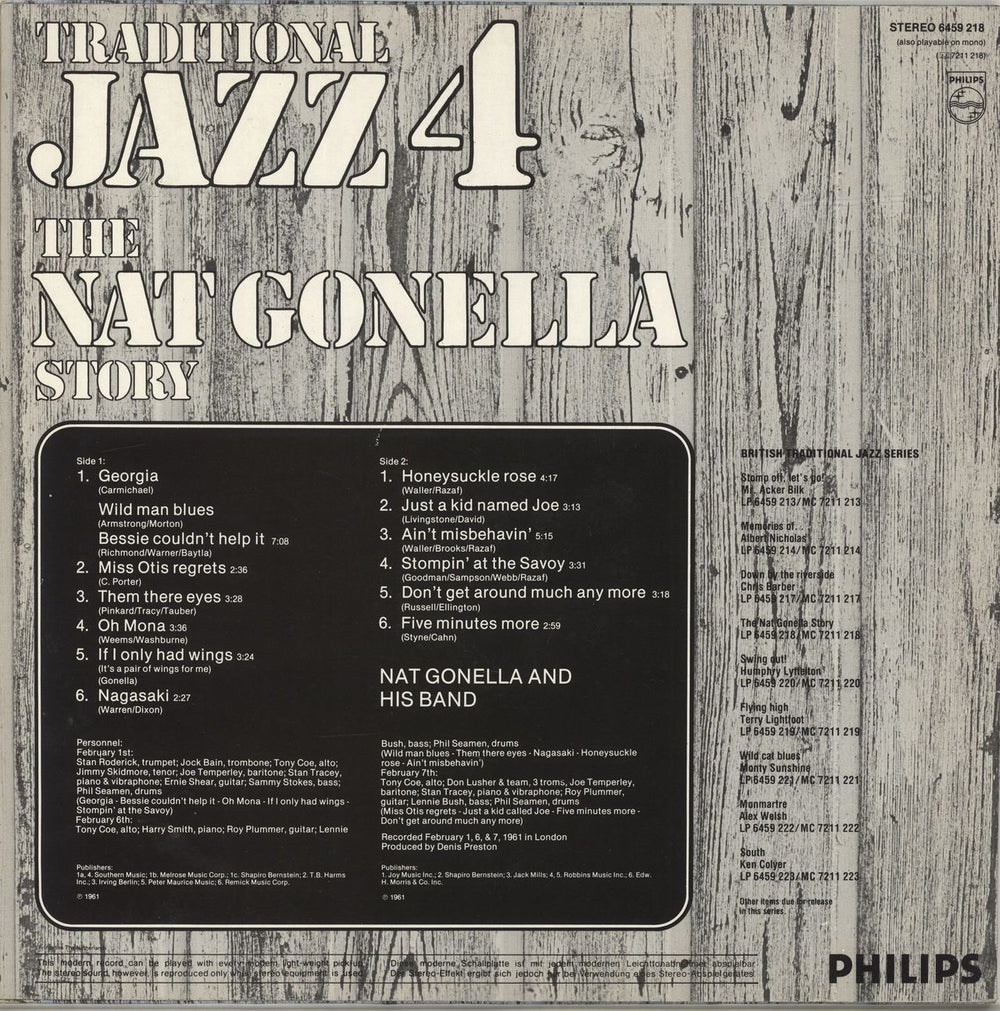 Nat Gonella The Nat Gonella Story - Tradional Jazz 4 Dutch vinyl LP album (LP record)