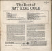 Nat King Cole The Best Of - peach label UK vinyl LP album (LP record)