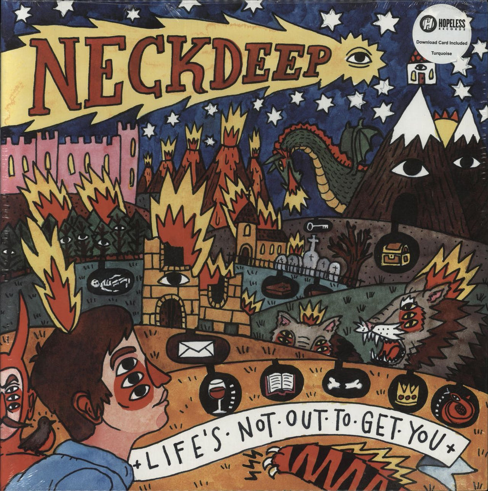 Neck Deep Life's Not Out To Get You - Turquoise Vinyl - Sealed UK vinyl LP album (LP record) HR2156-1