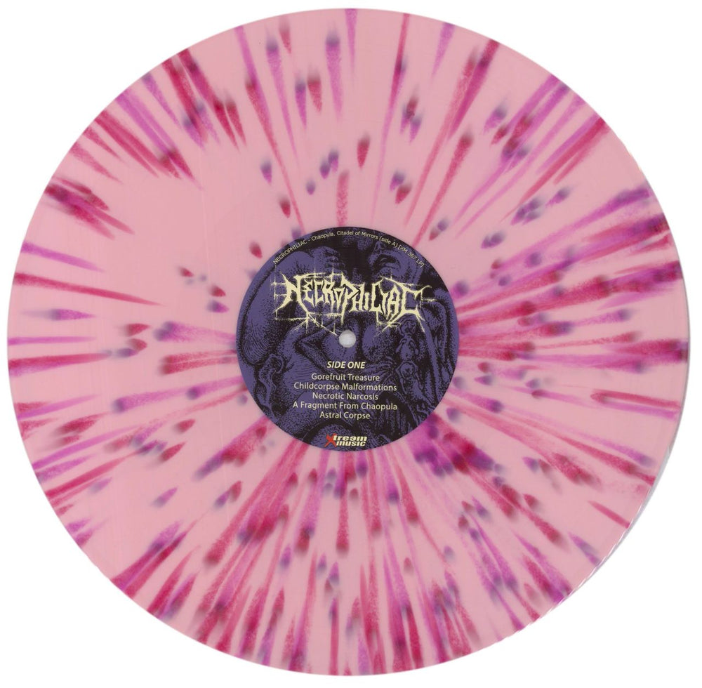 Necrophiliac Chaopula. Citadel Of Mirrors - Pink with Red & Purple Splatter Spanish vinyl LP album (LP record) 69FLPCH839952