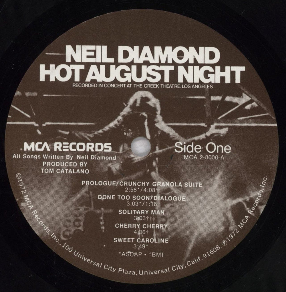 Neil Diamond Hot August Night - 1st - shrink US 2-LP vinyl record set (Double LP Album) NDI2LHO836206