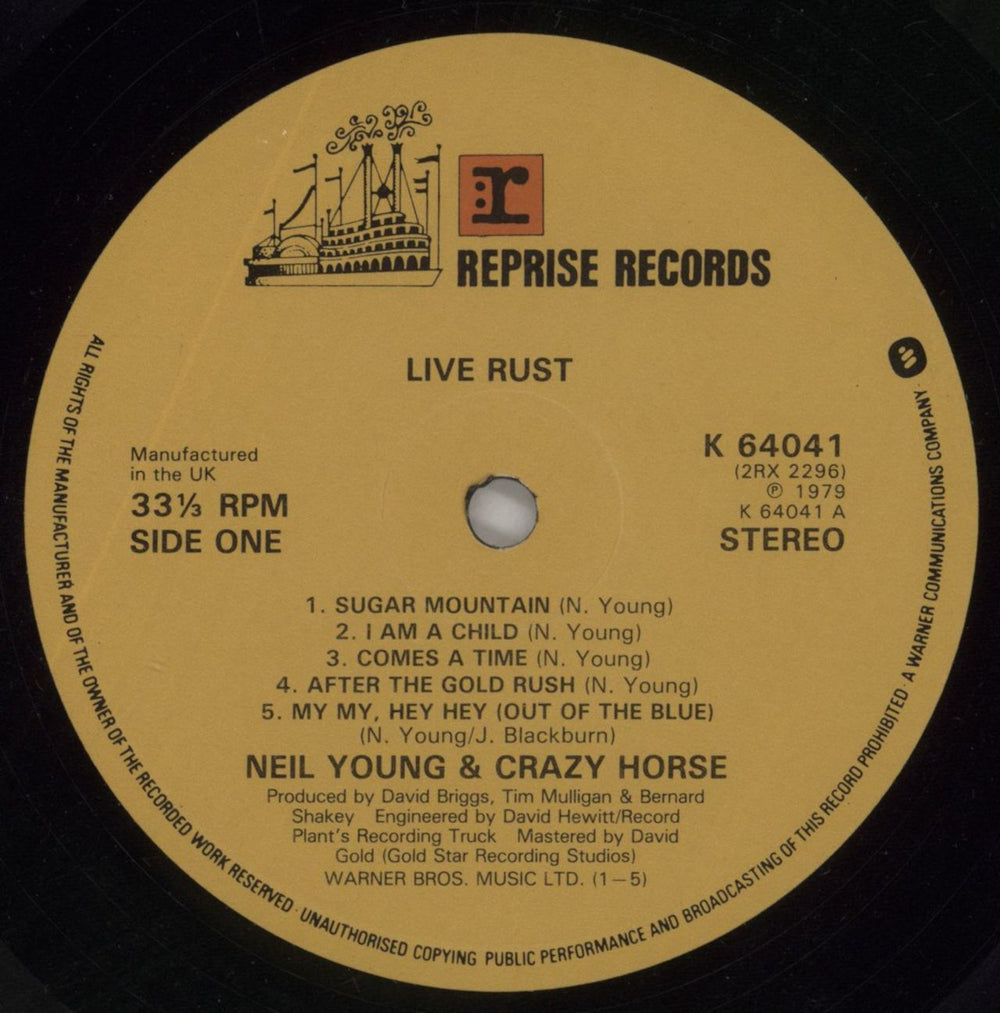 Neil Young Live Rust - VG Sleeve UK 2-LP vinyl record set (Double LP Album) YOU2LLI861201