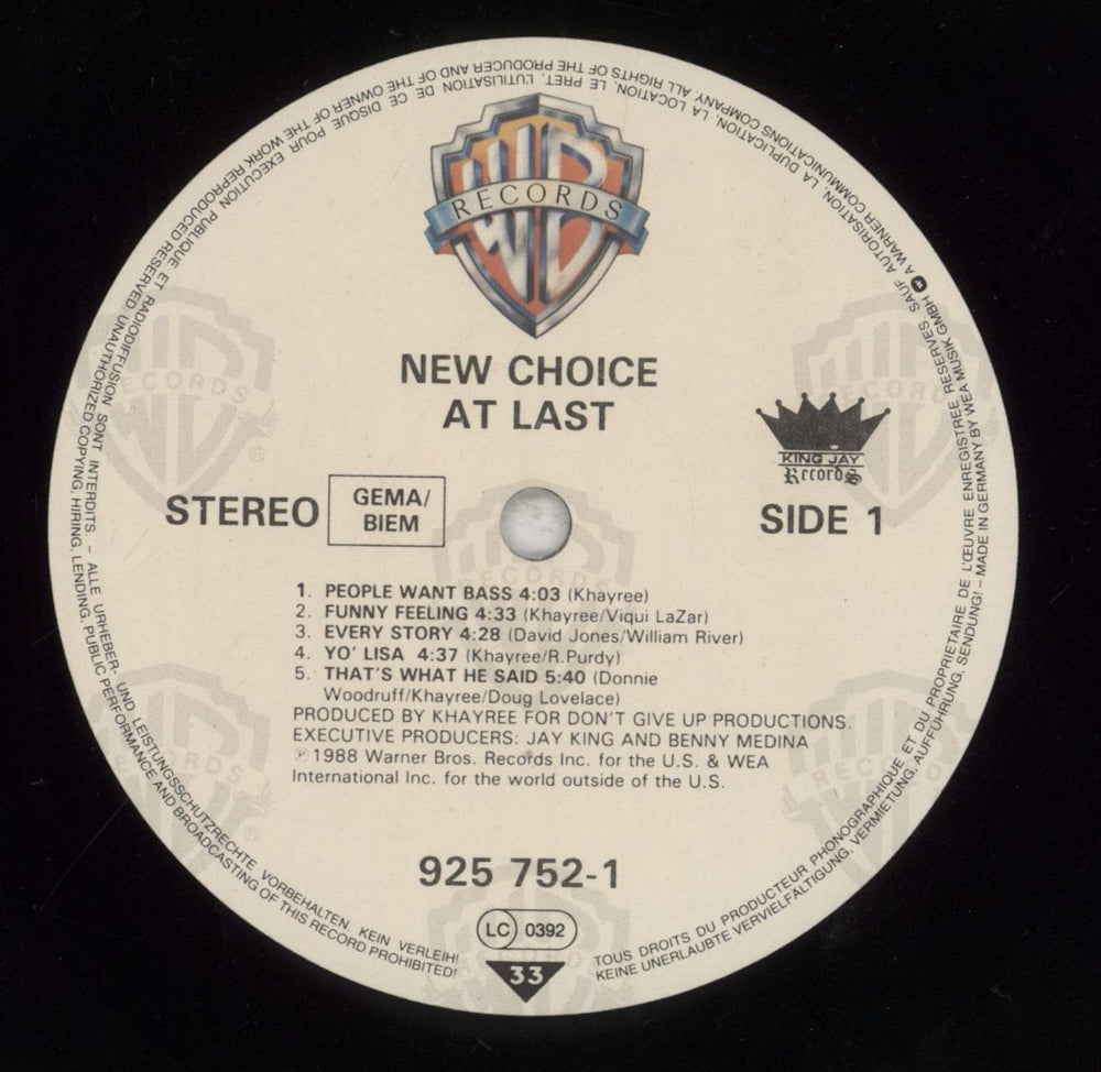 New Choice At Last German vinyl LP album (LP record) 829LPAT856383