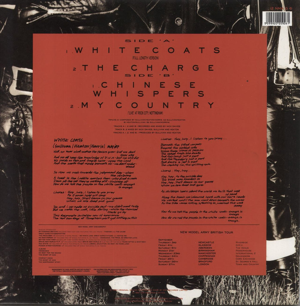 New Model Army White Coats - Poster Sleeve UK 12" vinyl single (12 inch record / Maxi-single) 5099920209261