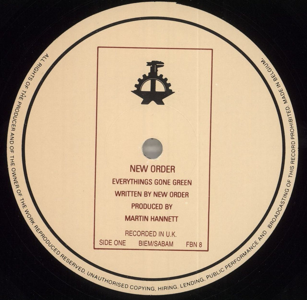 New Order Everythings Gone Green Belgian 12" vinyl single (12 inch record / Maxi-single) NEW12EV715122