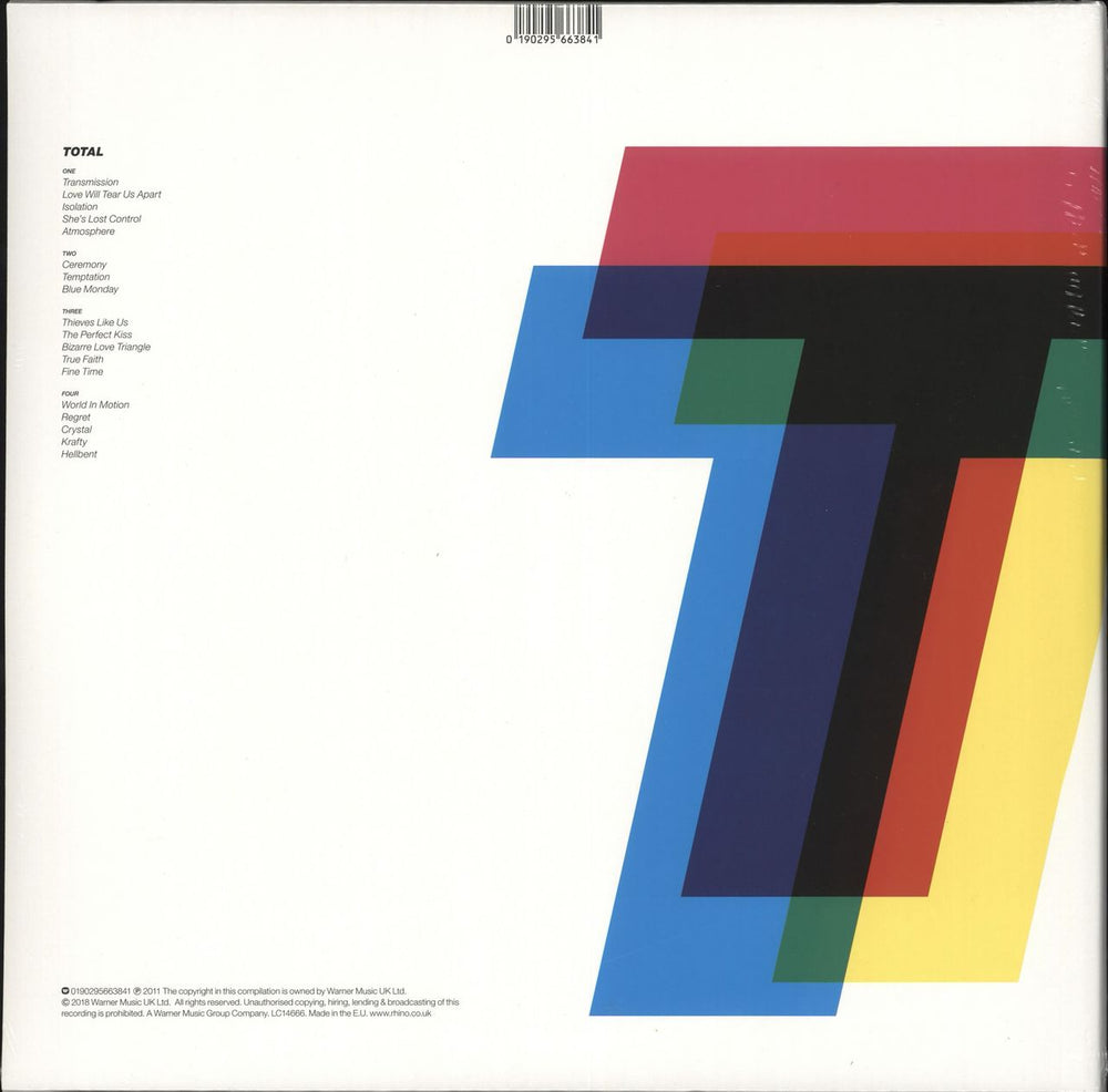 New Order Total: From Joy Division To New Order - 180 Gram - Sealed UK 2-LP vinyl record set (Double LP Album) 190295663841