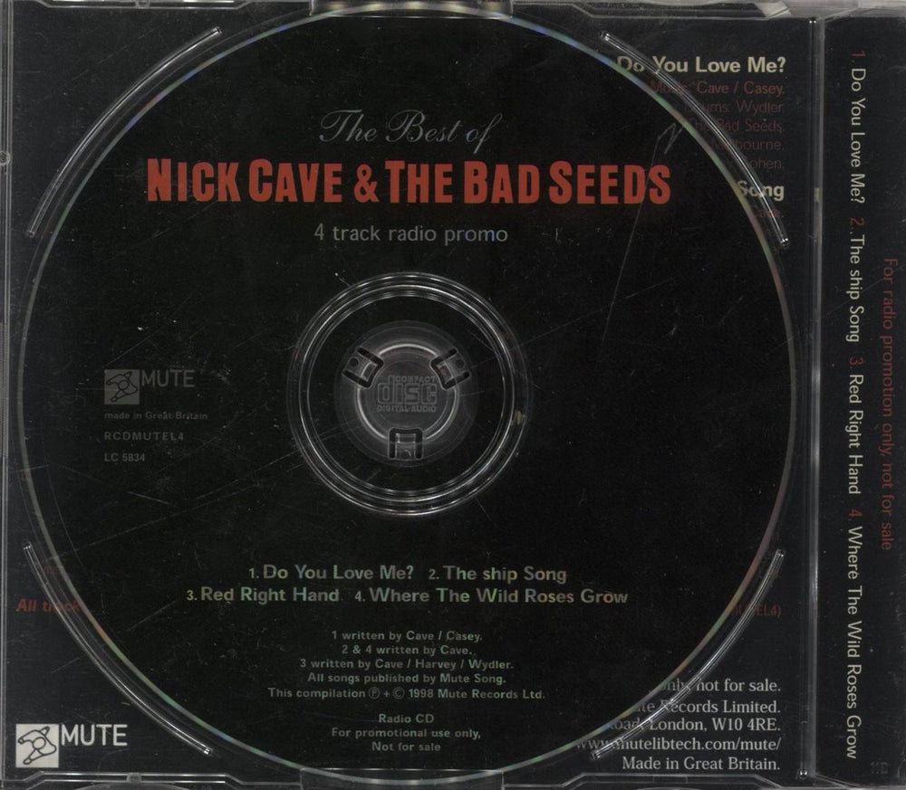 Nick Cave The Best Of UK Promo CD single (CD5 / 5")