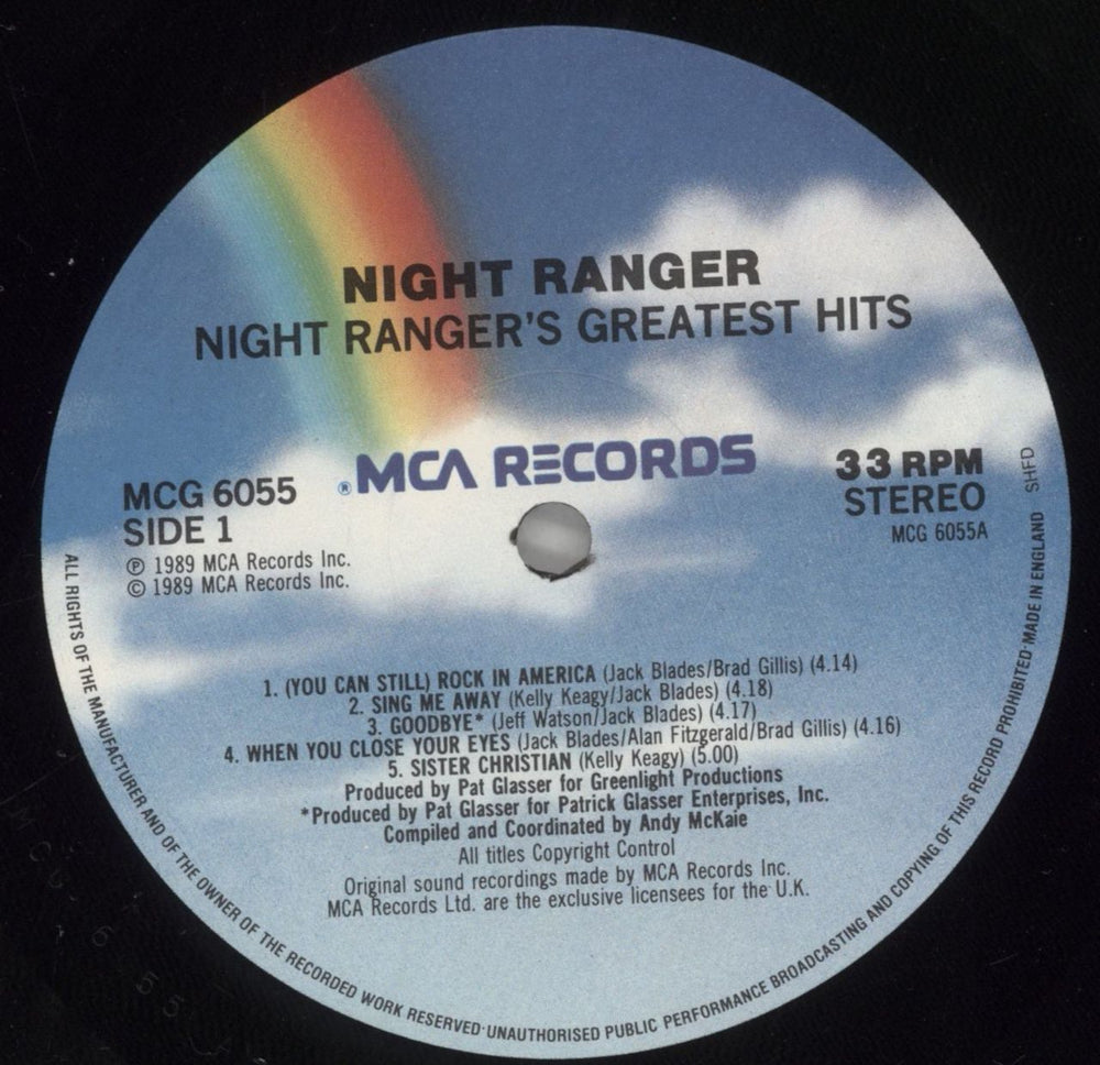 Night Ranger Greatest Hits UK vinyl LP album (LP record) NRALPGR756986