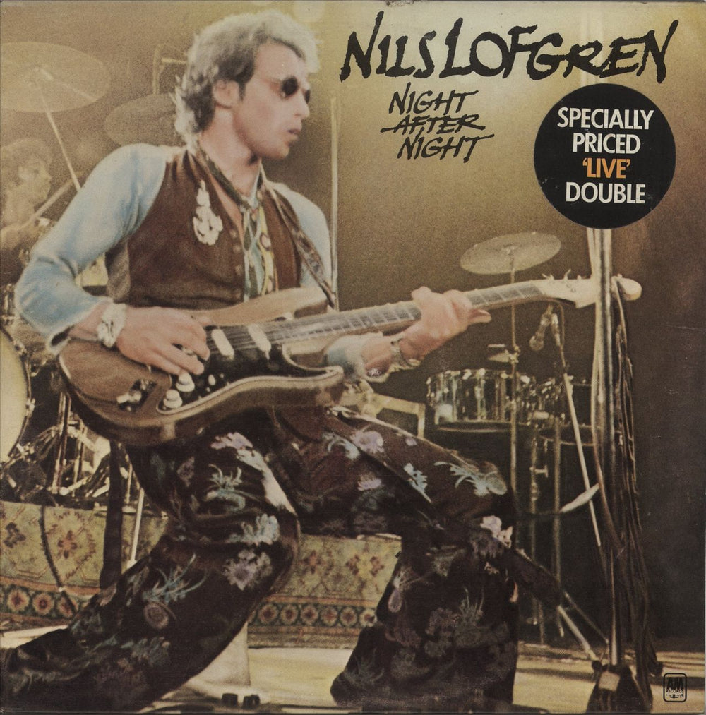 Nils Lofgren Night After Night - Price Info Sticker UK 2-LP vinyl record set (Double LP Album) AMLM68439