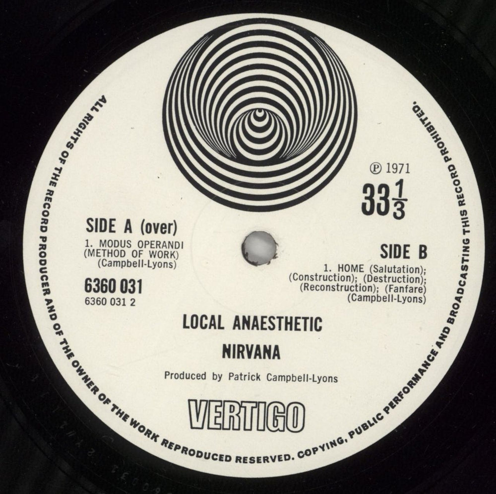 Nirvana (UK) Local Anaesthetic - 1st - VG UK vinyl LP album (LP record) NRVLPLO655085