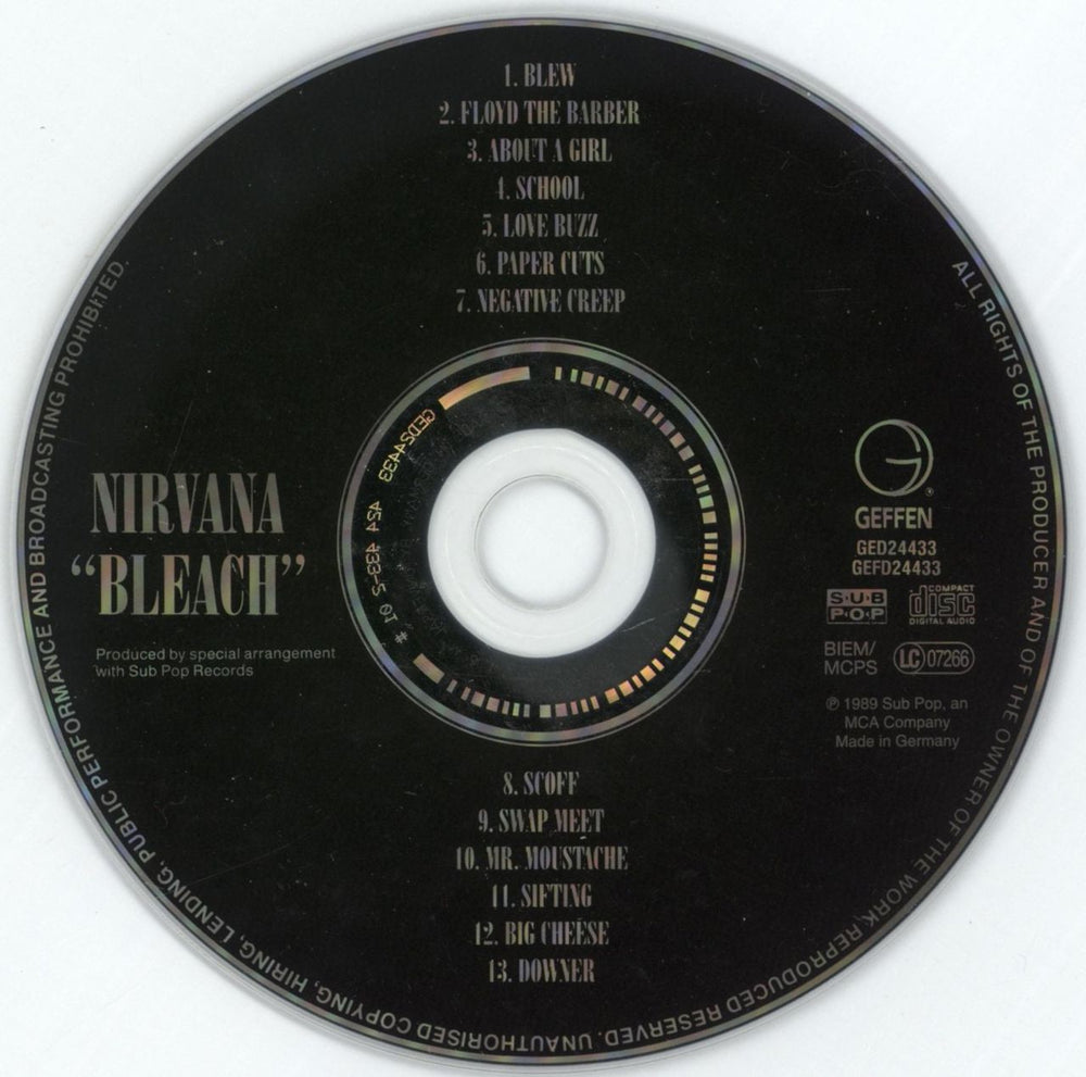 Nirvana (US) Bleach UK CD album (CDLP) NIRCDBL220303