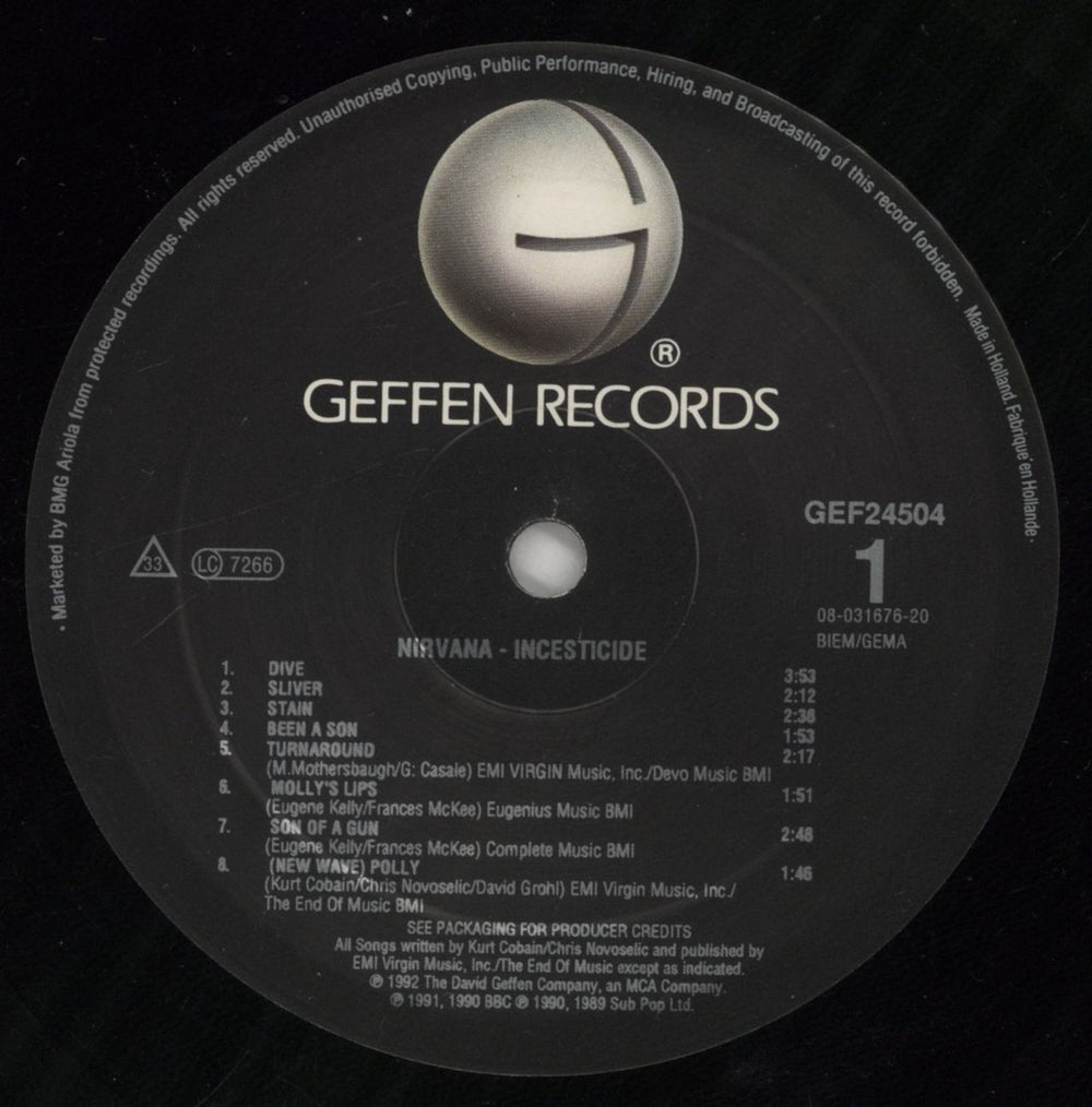 Nirvana (US) Incesticide + Hype Sticker - VG UK vinyl LP album (LP record) NIRLPIN855703