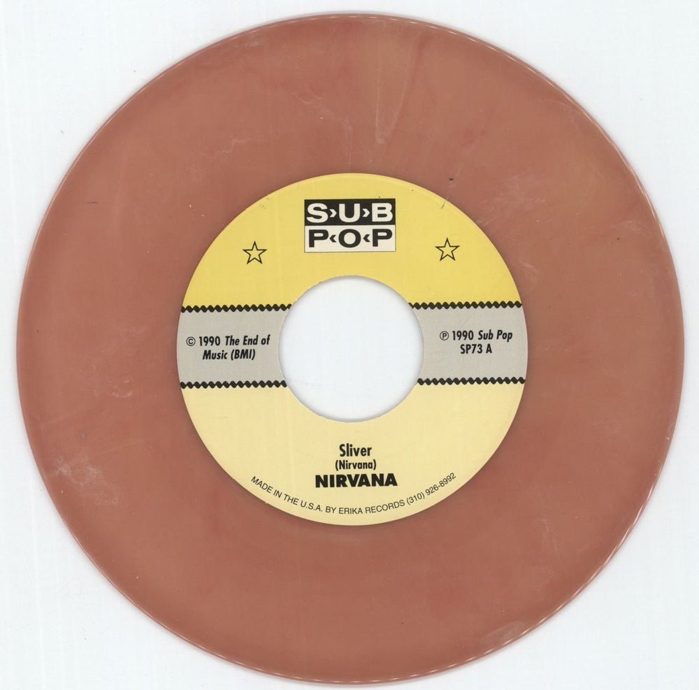Nirvana (US) Sliver - Peach Vinyl US 7" vinyl single (7 inch record / 45) NIR07SL113355