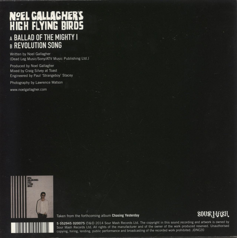 Noel Gallagher Ballad Of The Mighty I UK 7" vinyl single (7 inch record / 45) 5052945020075