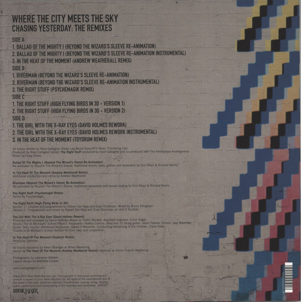 Noel Gallagher Where The City Meets The Sky: Chasing Yesterday - The Remixes - Blue & Pink Vinyl UK 12" vinyl single (12 inch record / Maxi-single) 5052945025018