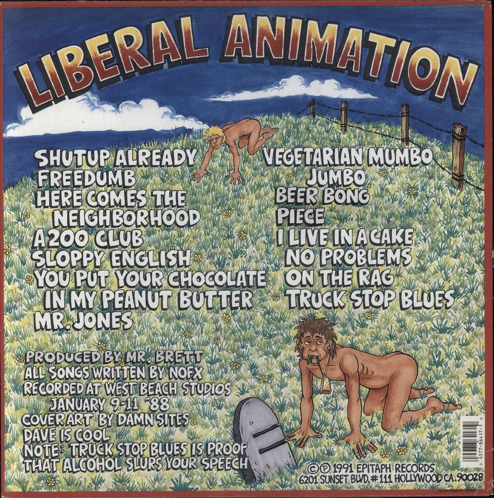 NoFX Liberal Animation US vinyl LP album (LP record) 045778641710