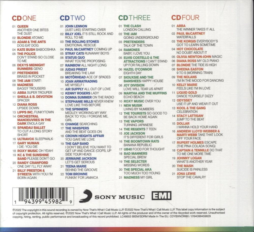 Now That's What I Call Music NOW Yearbook '80 - Deluxe Hardcover Edition UK 4-CD album set 194399459829