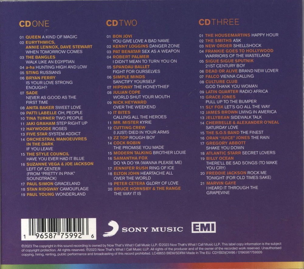 Now That's What I Call Music Now Yearbook '86 Extra UK 3-CD album set (Triple CD) 196587759926