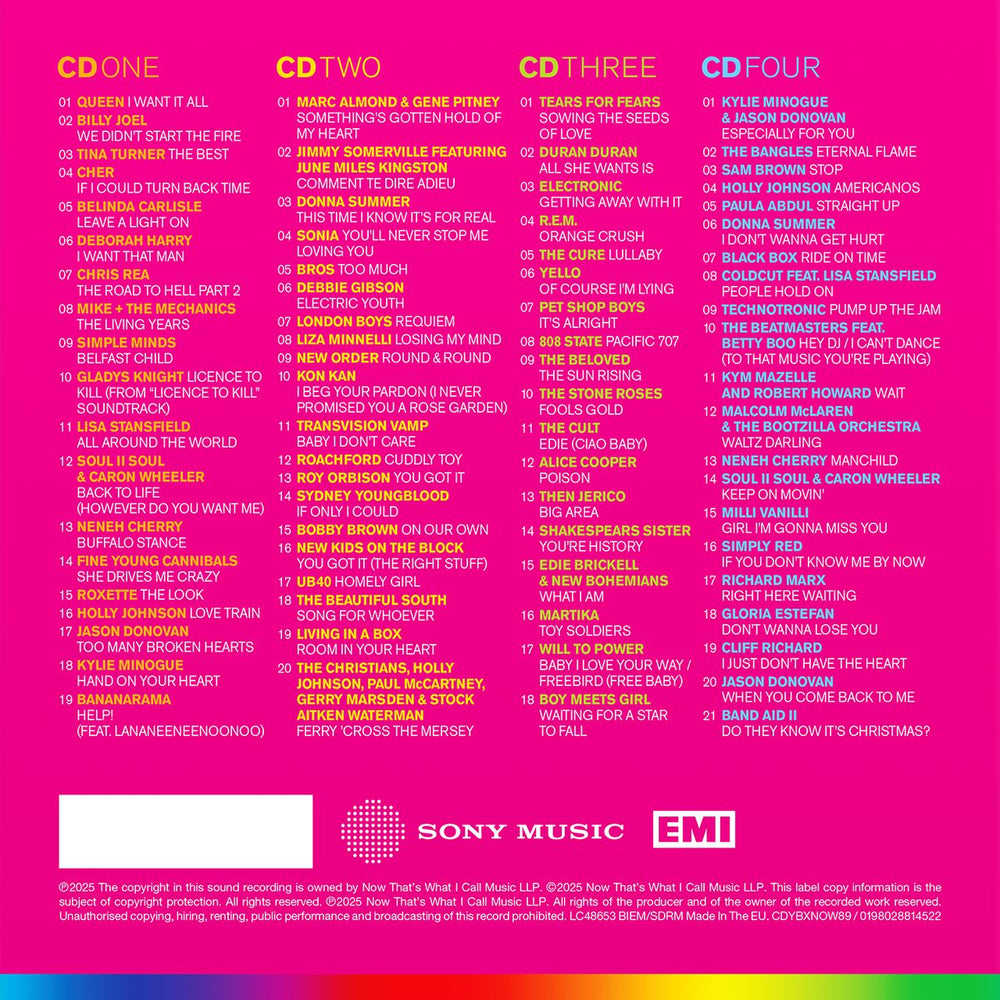 Now That's What I Call Music NOW Yearbook '89 - Deluxe Hardcover Edition - Sealed UK 4-CD album set 198028814522