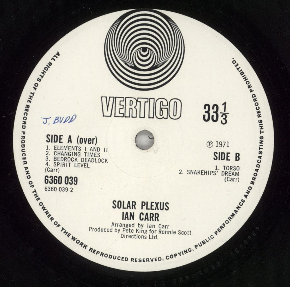 Nucleus Solar Plexus - 2nd EX UK vinyl LP album (LP record) NCULPSO878620