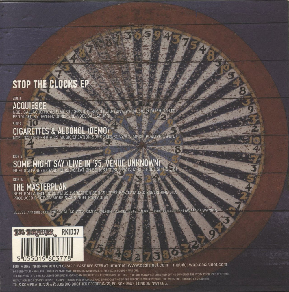 Oasis Stop The Clocks EP UK 7" vinyl single (7 inch record / 45) 5055019603778