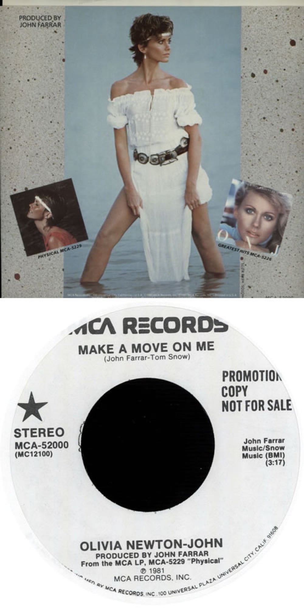 Olivia Newton John Make A Move On Me - Picture Sleeve US Promo 7" vinyl single (7 inch record / 45) ONJ07MA71525