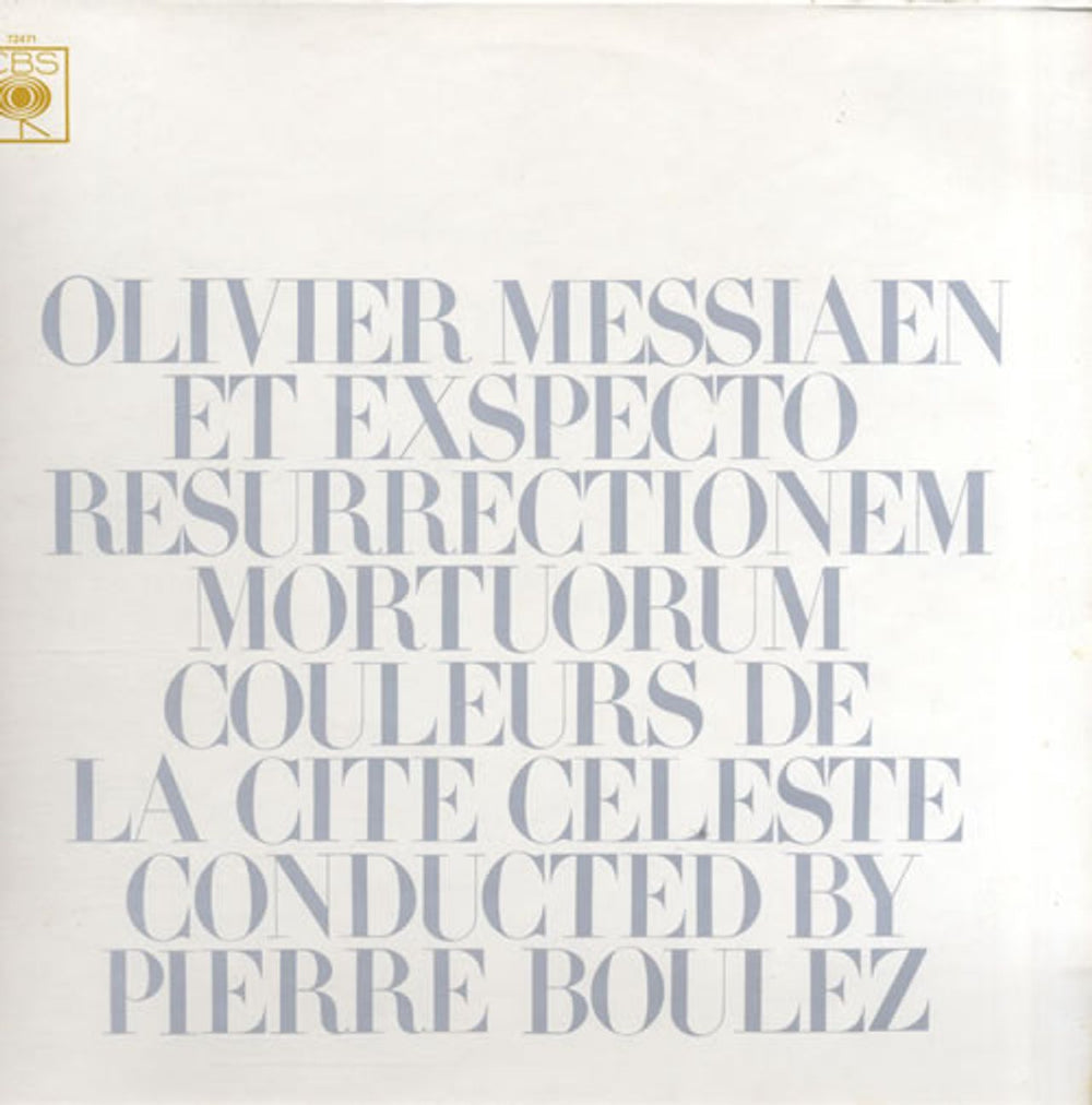 Olivier Messiaen Et Exspecto Resurrectionem Mortuorum UK vinyl LP album (LP record) SBRG72471