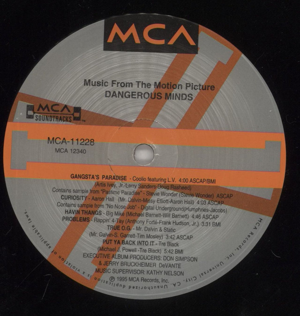 Original Soundtrack Dangerous Minds US vinyl LP album (LP record) OSTLPDA754384