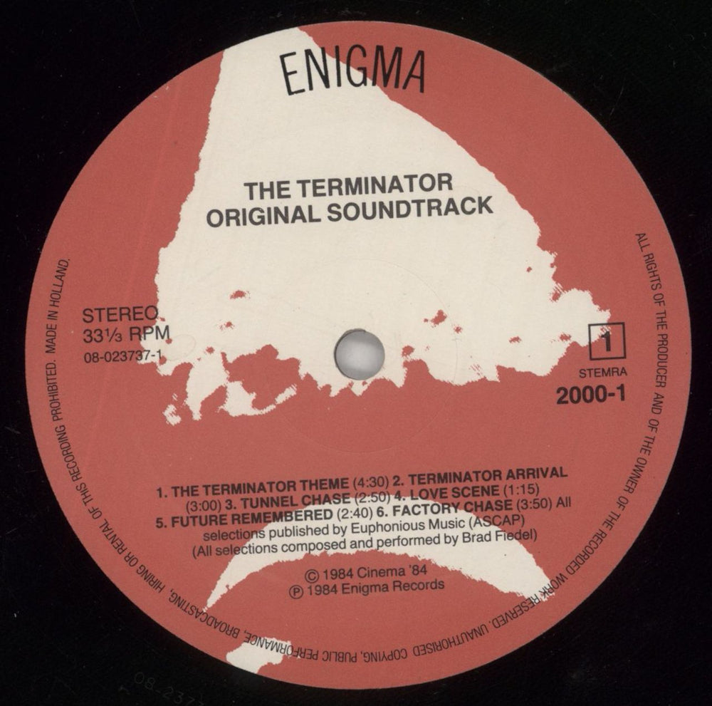 Original Soundtrack The Terminator Dutch vinyl LP album (LP record) OSTLPTH429925