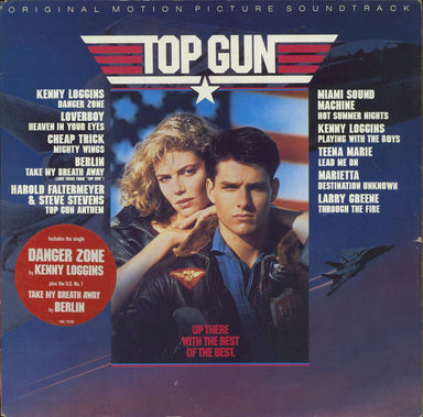 Original Soundtrack Top Gun - Stickered Sleeve UK vinyl LP album (LP record) CBS70296