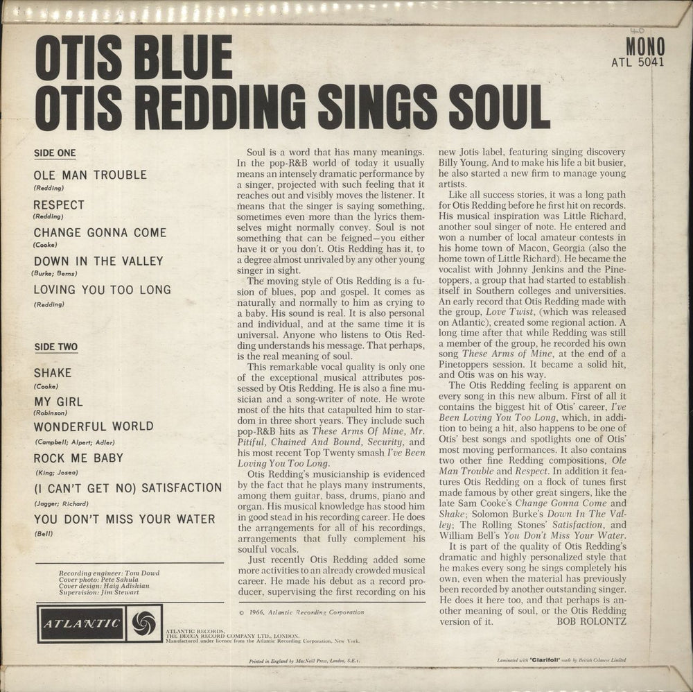 Otis Redding Otis Blue / Otis Redding Sings Soul - EX UK vinyl LP album (LP record)