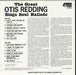 Otis Redding The Great Otis Redding Sings Soul Ballads US vinyl LP album (LP record)