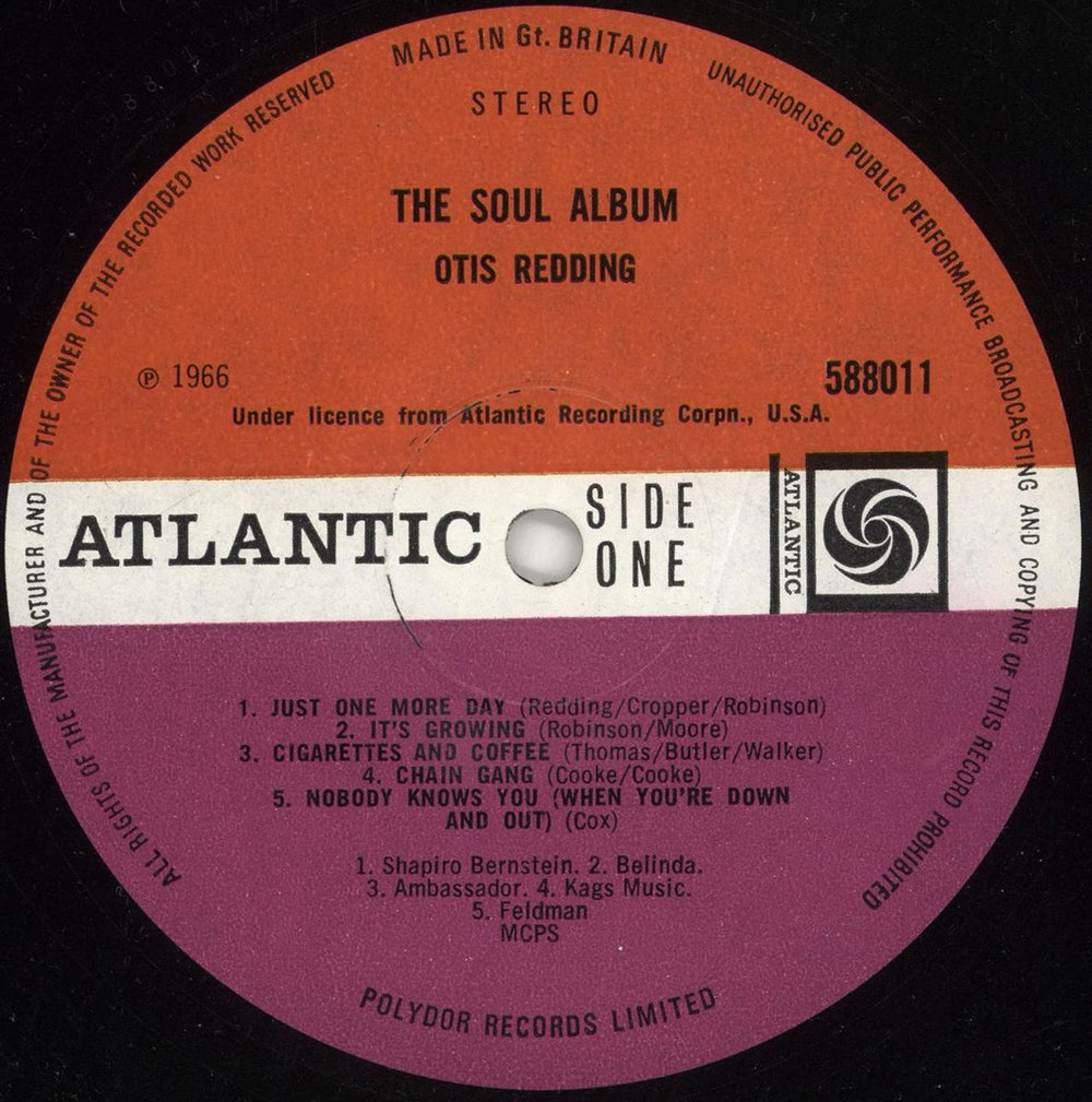 Otis Redding The Soul Album UK vinyl LP album (LP record) OTILPTH732514