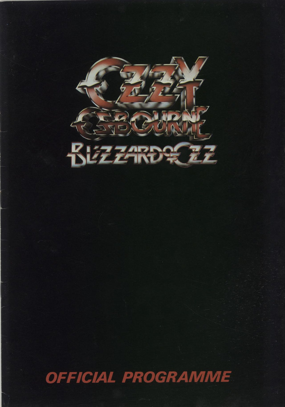 Ozzy Osbourne Blizzard Of Ozz + Colour Poster UK tour programme TOUR PROGRAMME