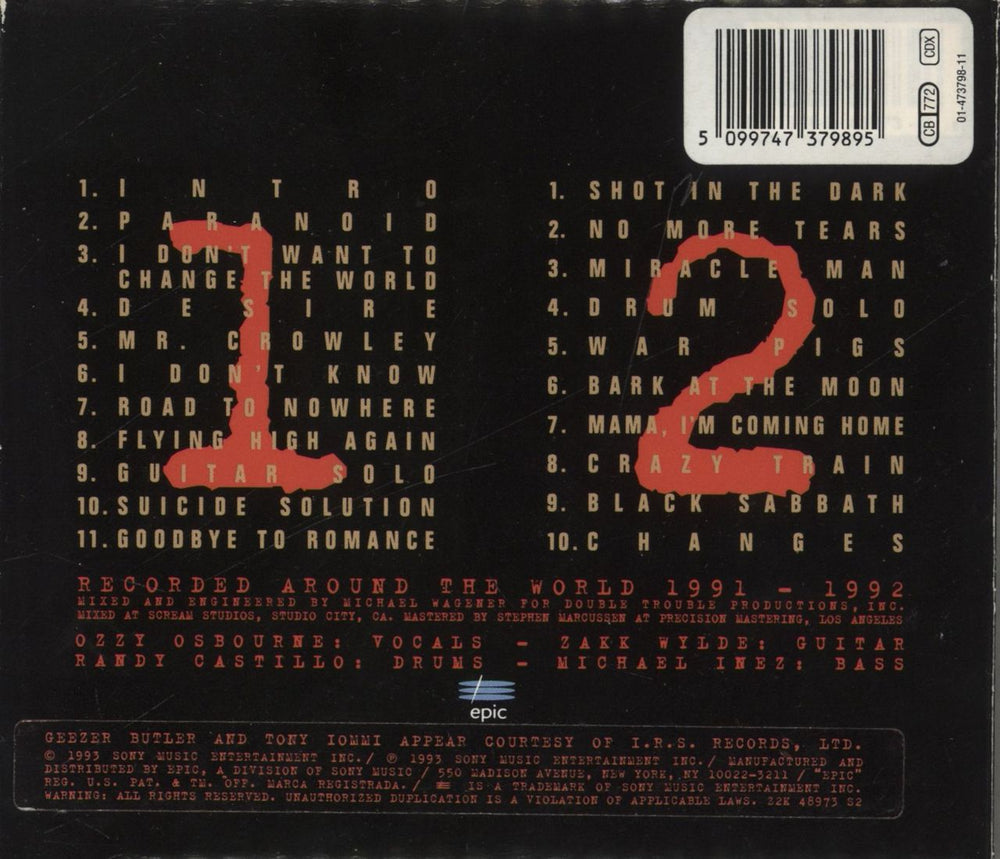 Ozzy Osbourne Live & Loud - Metal Sleeve US 2 CD album set (Double CD) 074644897326