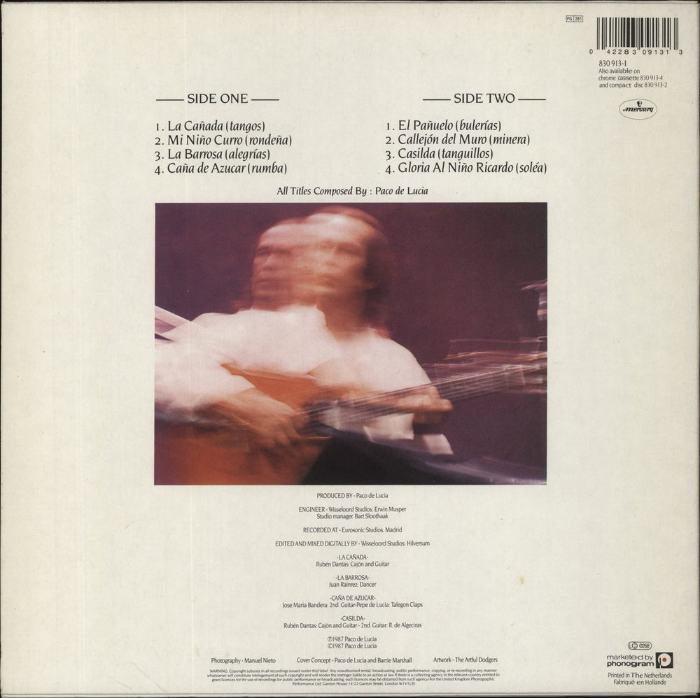 Paco De Lucia Siroco Dutch vinyl LP album (LP record) 042283091313