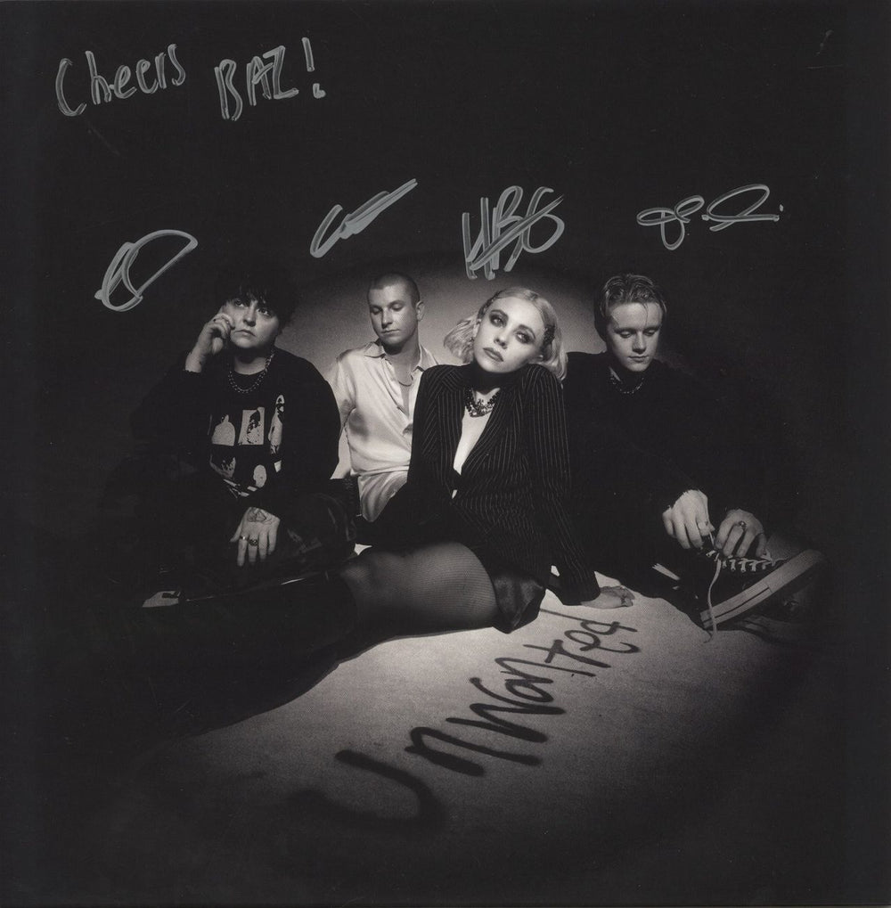 Pale Waves Unwanted - Pink Neon Vinyl - Fully Autographed UK vinyl LP album (LP record) DH01399