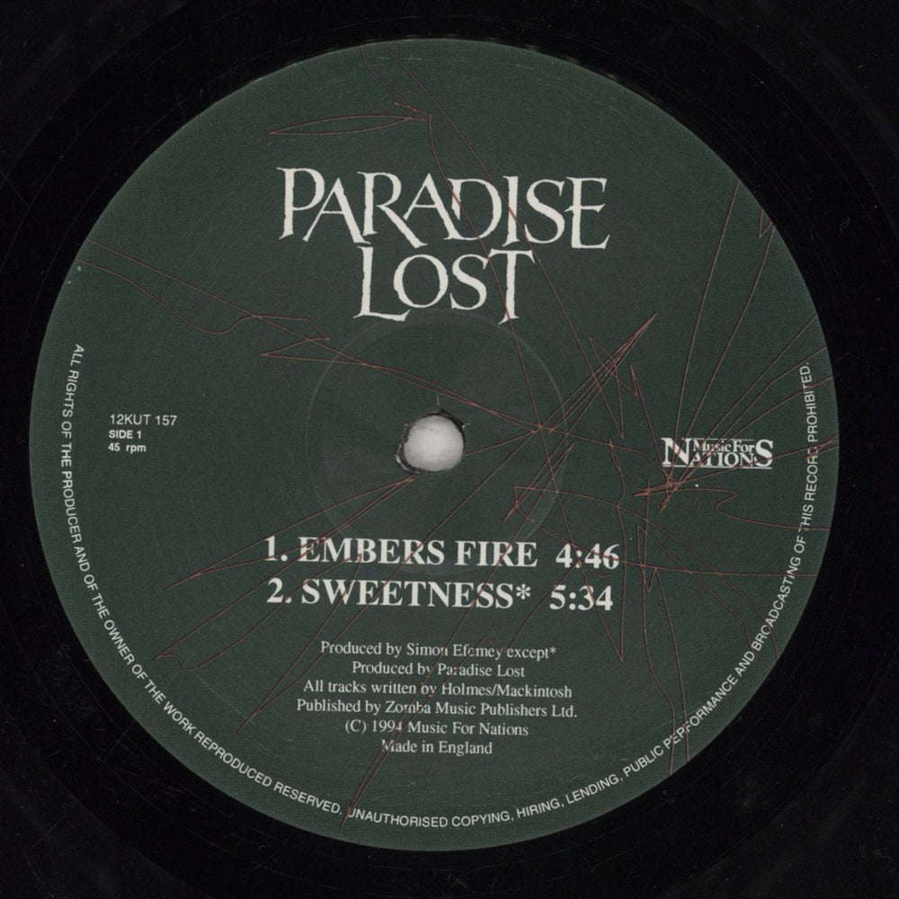 Paradise Lost Seals The Sense UK 12" vinyl single (12 inch record / Maxi-single) P-L12SE426072