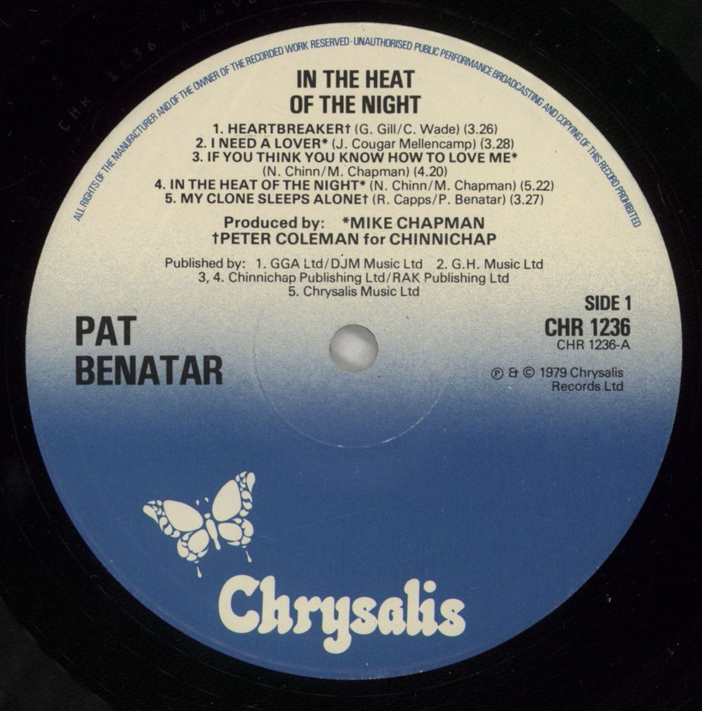 Pat Benatar In The Heat Of The Night - Shrink UK vinyl LP album (LP record) BENLPIN877067