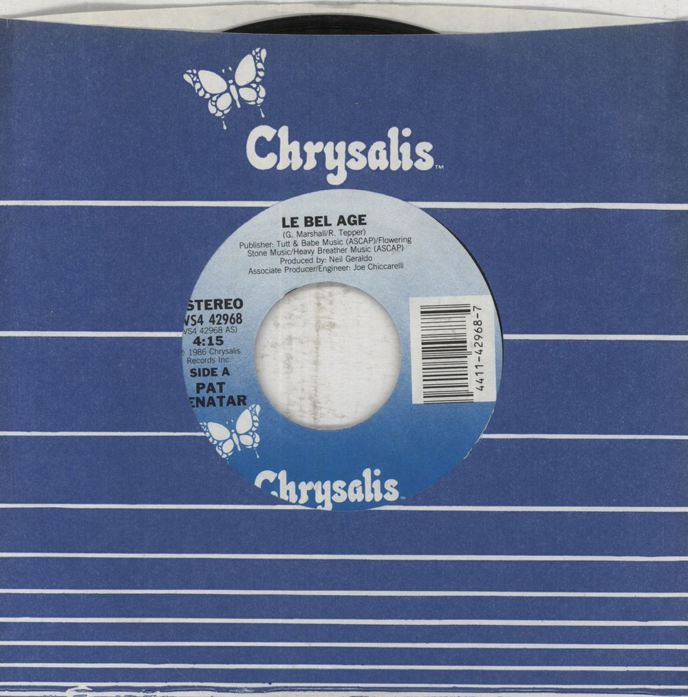 Pat Benatar Le Bel Age US 7" vinyl single (7 inch record / 45) VS442968
