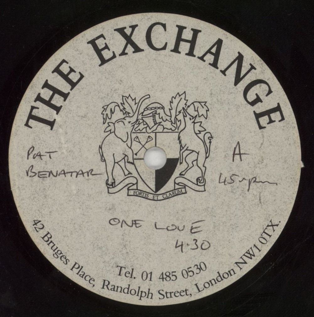 Pat Benatar One Love UK acetate